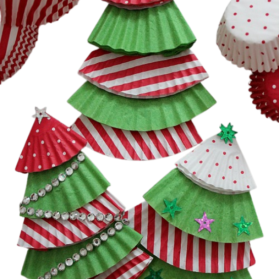 Juletræ af papirsforme