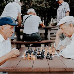 Billede af 2 mænd, der spiller skak